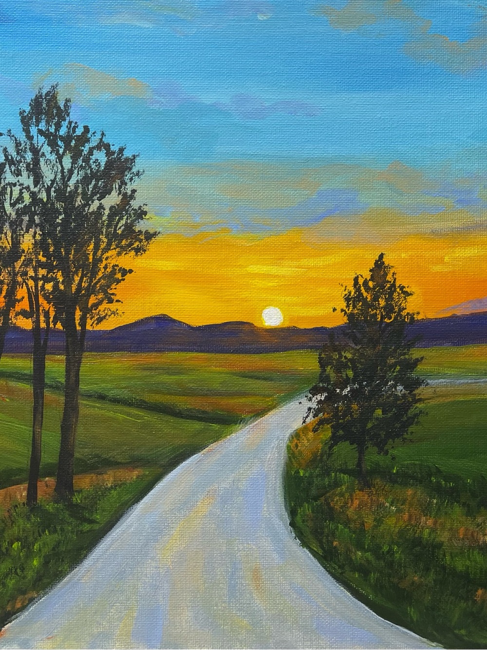 The Road Home, original painting
Acrylic, 12x12 canvas panel